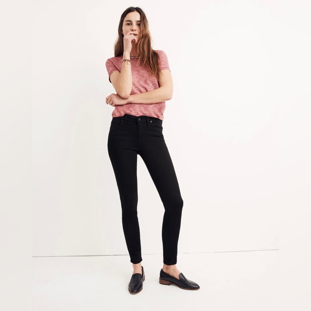 Madewell 8" Skinny Jeans in Carbondale Wash Black Size 28 Stretch Low Rise G7683